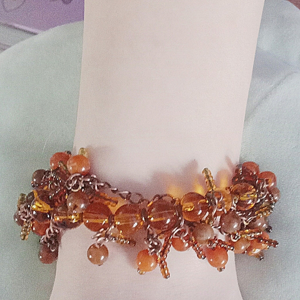 Handmade Vintage Amber Bracelet with elastic